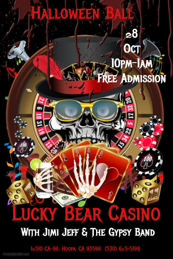 Halloween Ball at Lucky Bear Casino with Jimi Jeff & The Gypsy Band – Fri Oct 28