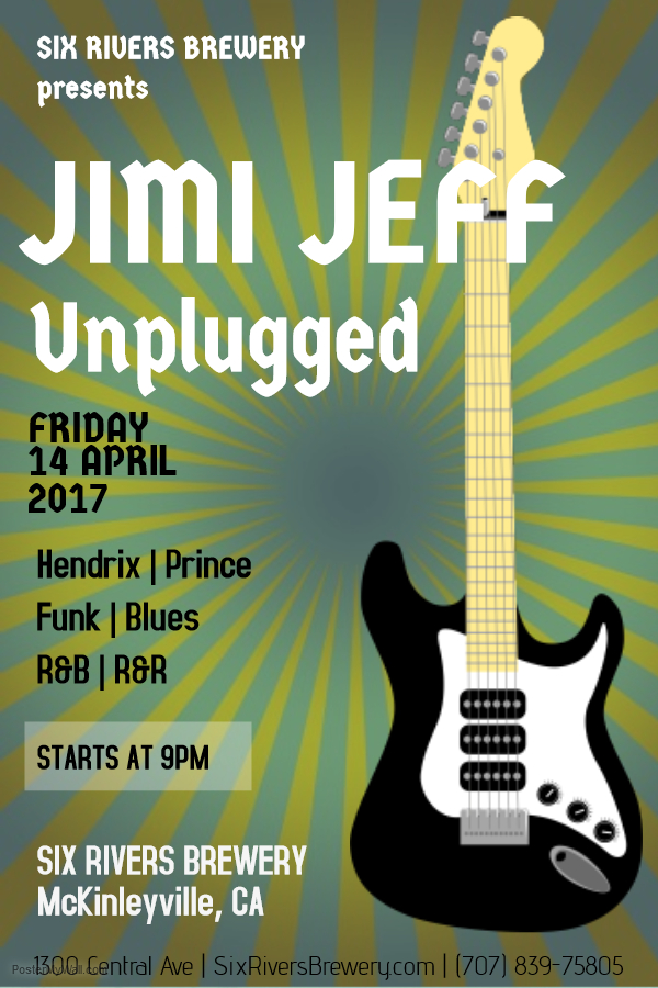 Jimi Jeff Unplugged at Six Rivers Brewery – Fri April 14, 2017