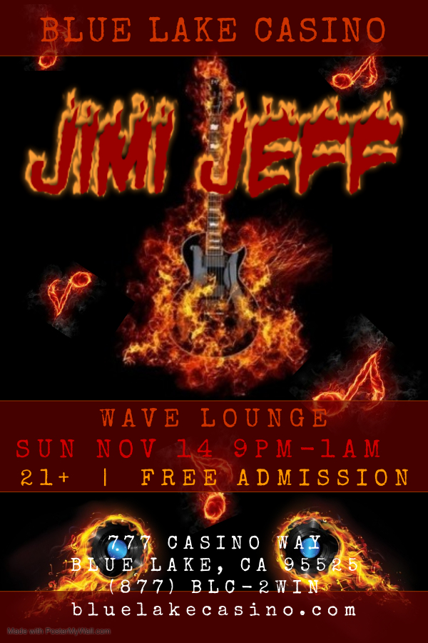 Jimi Jeff @ Blue Lake Casino Wave Lounge Sun Nov 14, 2021